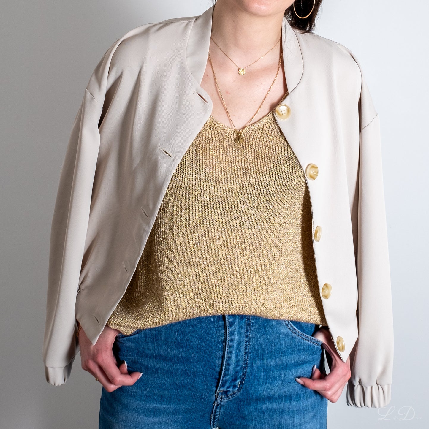 Veste bomber beige