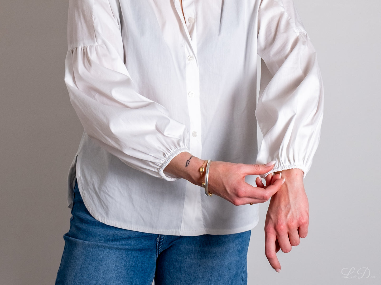 Chemise blanche manches bouffantes