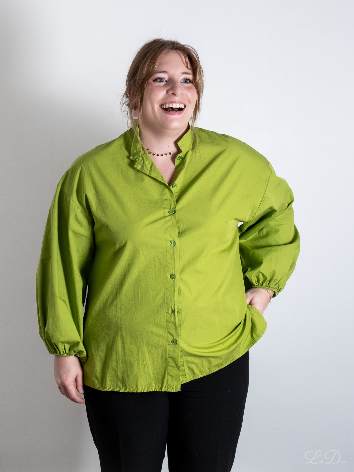 Chemise verte en coton