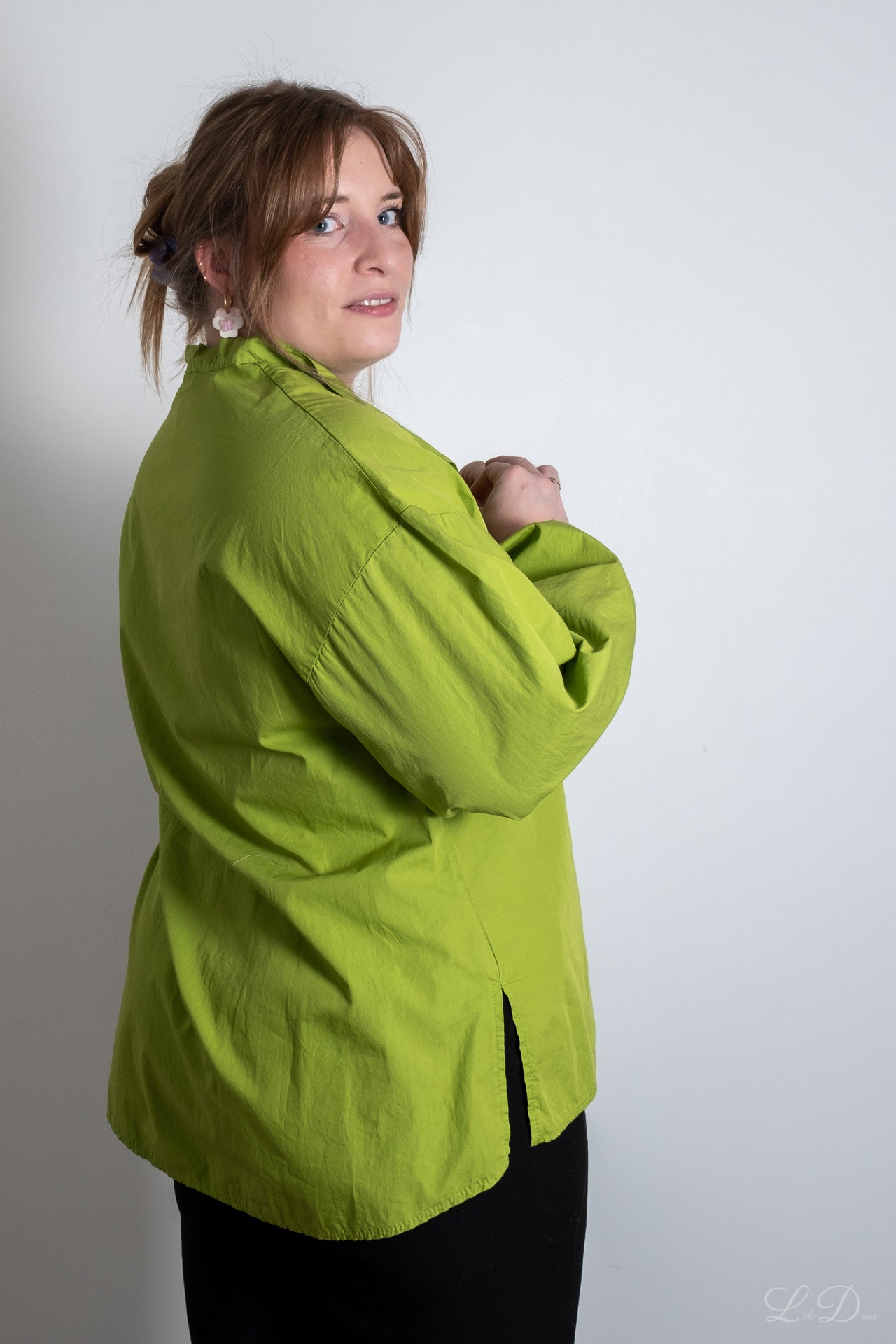 Chemise verte en coton