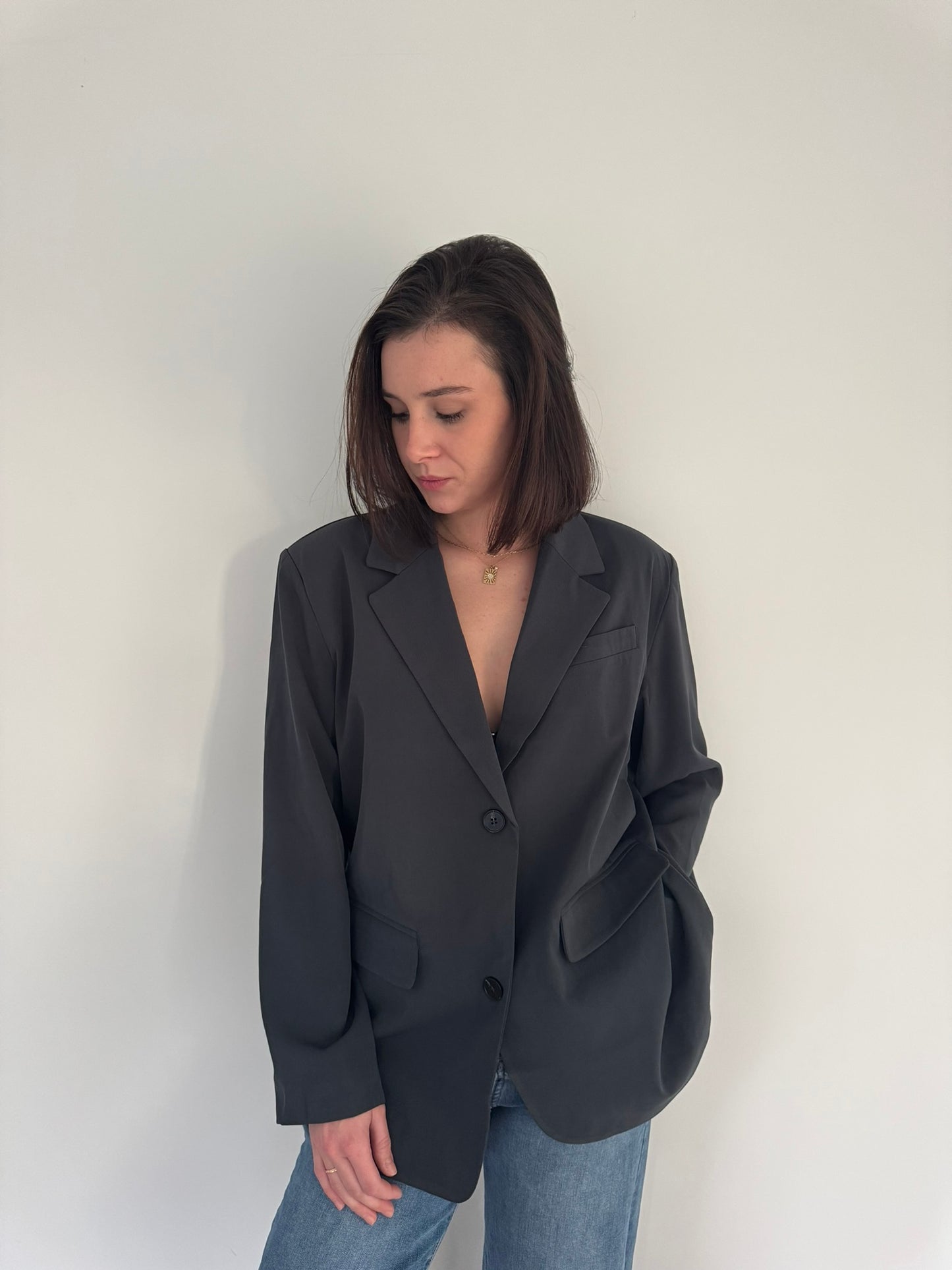 Blazer oversize gris