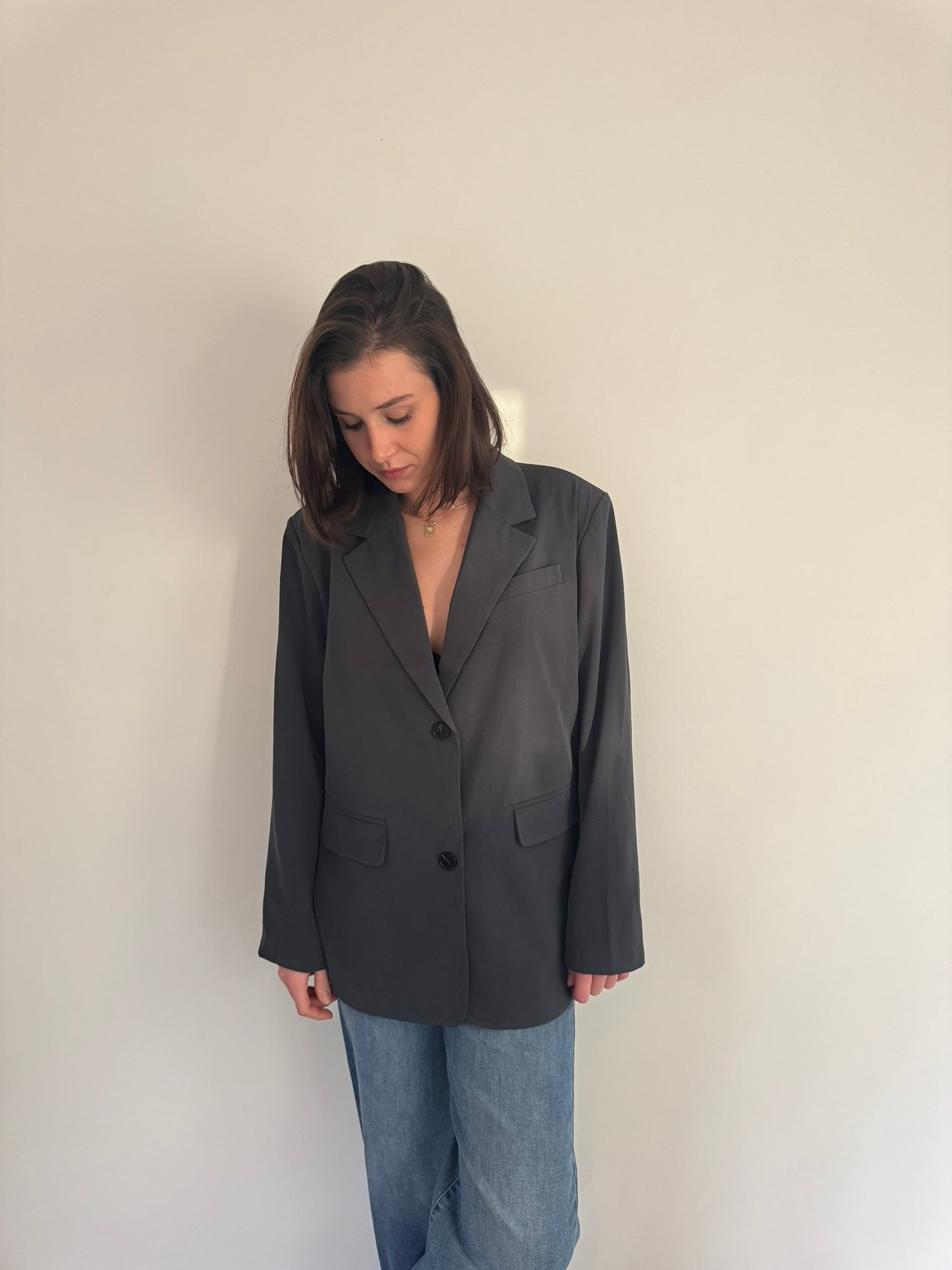 Blazer oversize gris