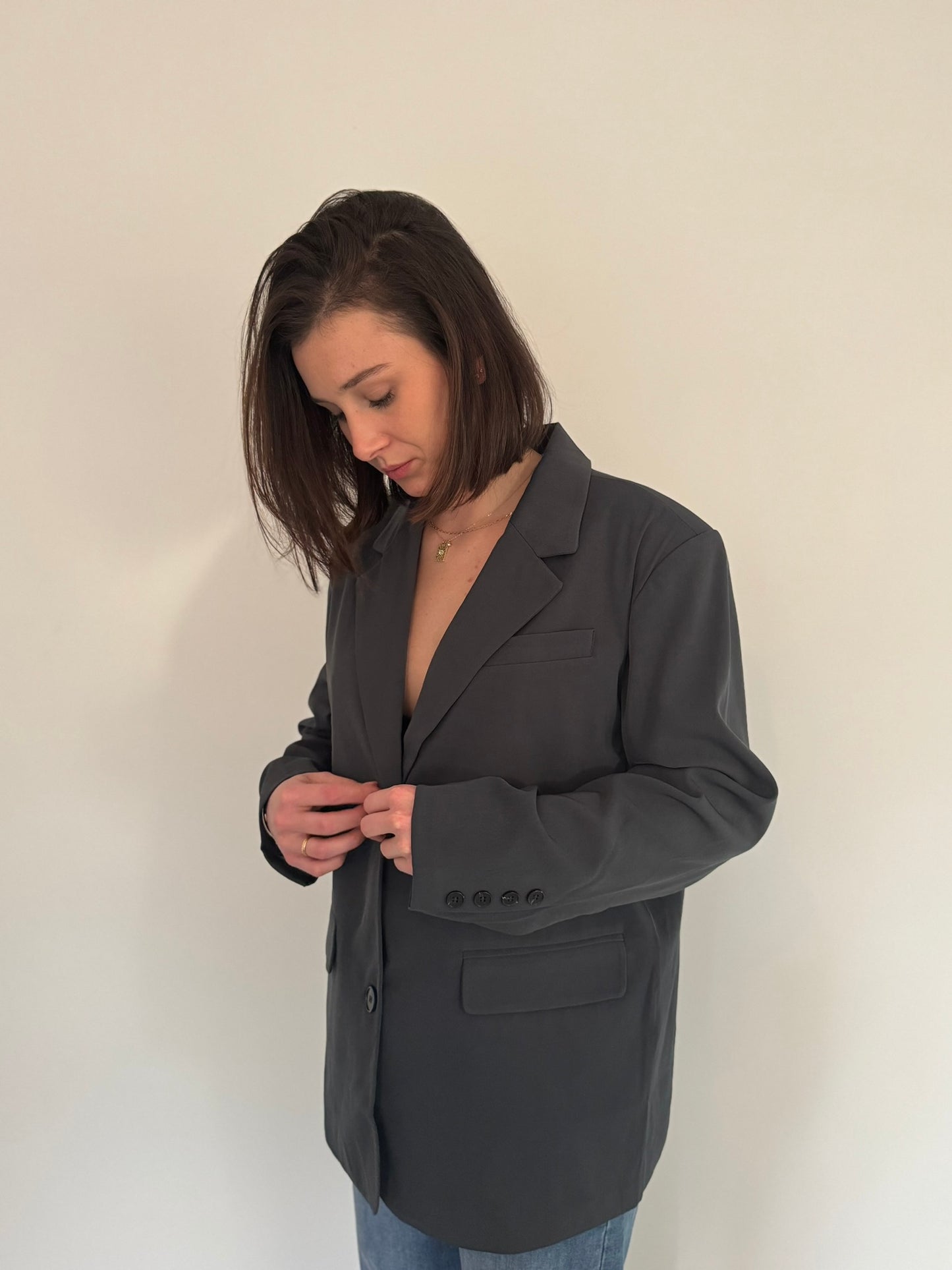 Blazer oversize gris