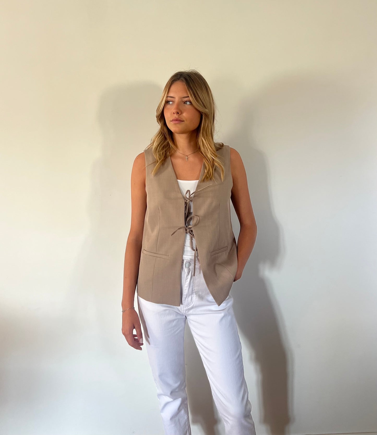 Gilet sans manches taupe