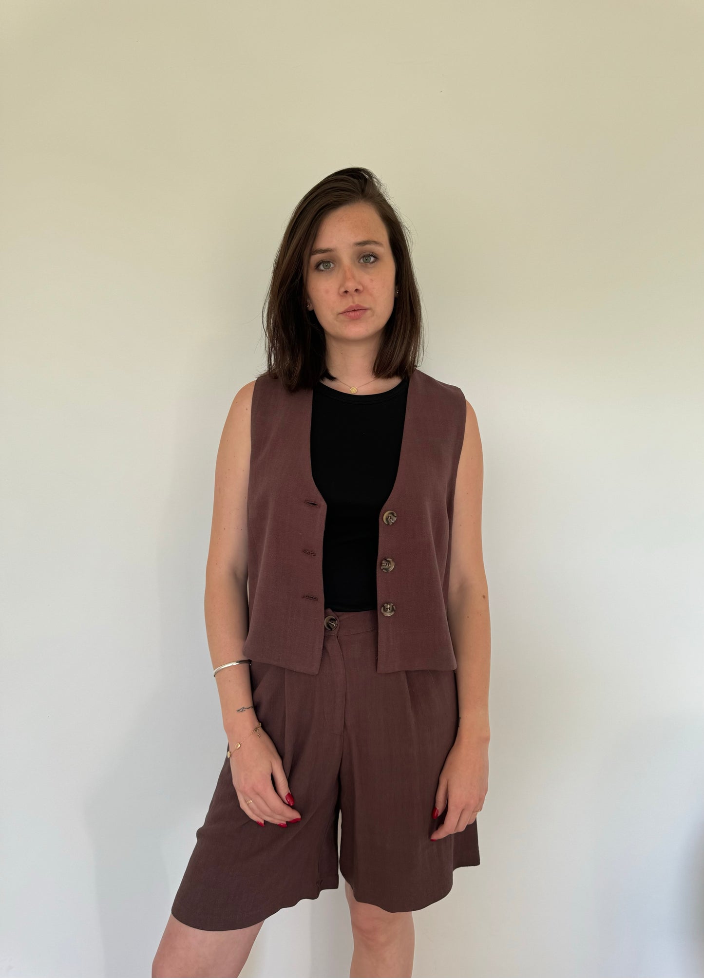 Gilet sans manches marron