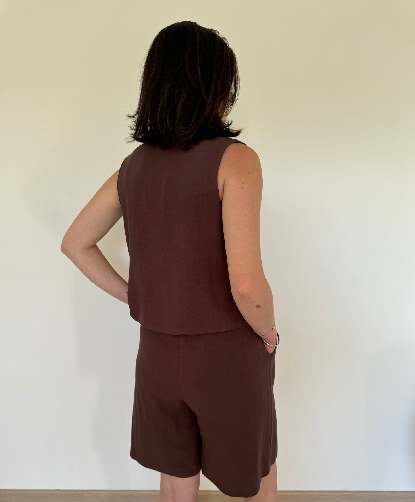 Gilet sans manches marron