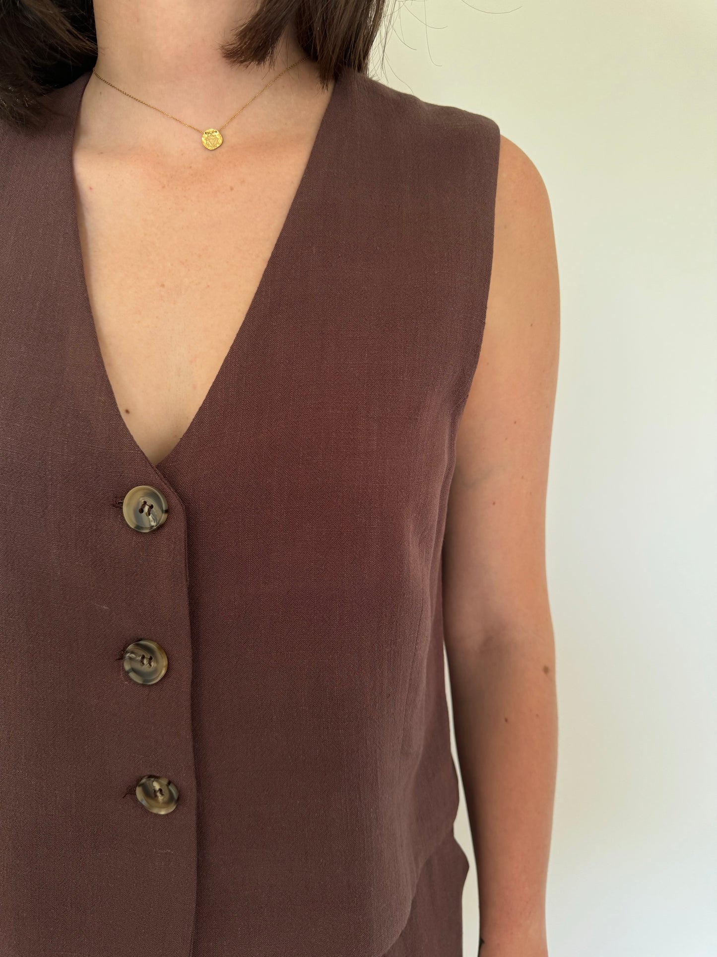 Gilet sans manches marron