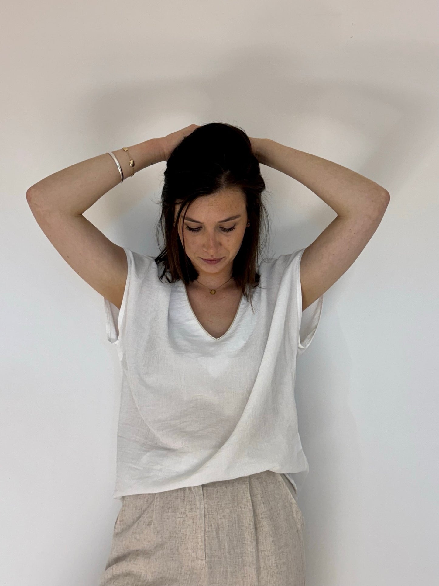 Haut blanc manches courtes